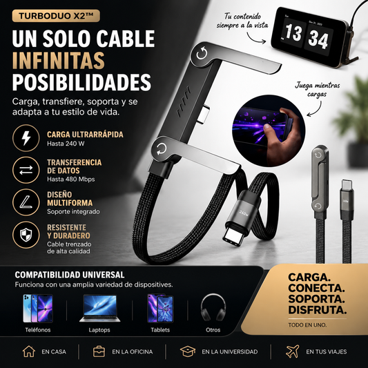 CABLE PREMIUM DE CARGA RÁPIDA! 2x1