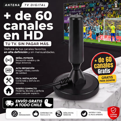 ANTENA TV DIGITAL HD 4K ANTENAMAX ⭐ + de 60 canales en HD