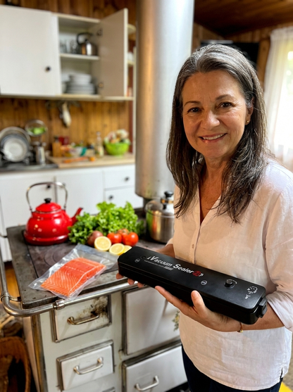 Selladora de alimentos al vacío incluye 5 metros de rollo de bolsas GRATIS